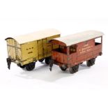 2 Märklin engl. Güterwagen MR, Spur 0, CL, LS, L 12, Z 4