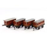 4 Bing Personenwagen LMS, Spur 0, CL, LS, L 11, Z 4