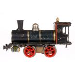 Märklin B-Dampflok, Spur 0, uralt, Uhrwerk intakt, HL, ohne Tender, Bremse fehlt, LS und