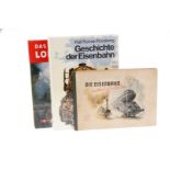3 Bücher, Rossberg ”Geschicte der Eisenbahn”, ”Das große Buch der Lokomotiven” und ”Die Eisenbahn