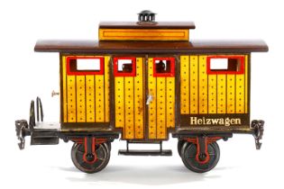 Nachbau-Heizwagen 1869, Spur 1, HL, nach Märklin Vorbild, mit Brenner, Alterungsspuren, L 21,