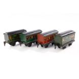 4 Märklin Wagen 1864 und 1865, Spur 0, CL, LS, L 13, Z 4