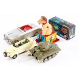 Konv. Blechspielzeug, darunter Gama Tank M 98, Uhwerk-Hund, Stimme def. etc., tw besch. und NV, Z