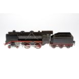 Märklin 2-B Dampflok E 920, Spur 0, schwarz, mit Tender und gW, Uhrwerk hakt, Z 4