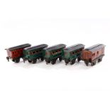 5 Märklin Wagen 1872 und 1873, Spur 0, CL, LS, L 11 und 13, Z 4