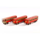 3 Lionel Personenwagen, Spur 0, rot/creme, LS, L 19, Z 3