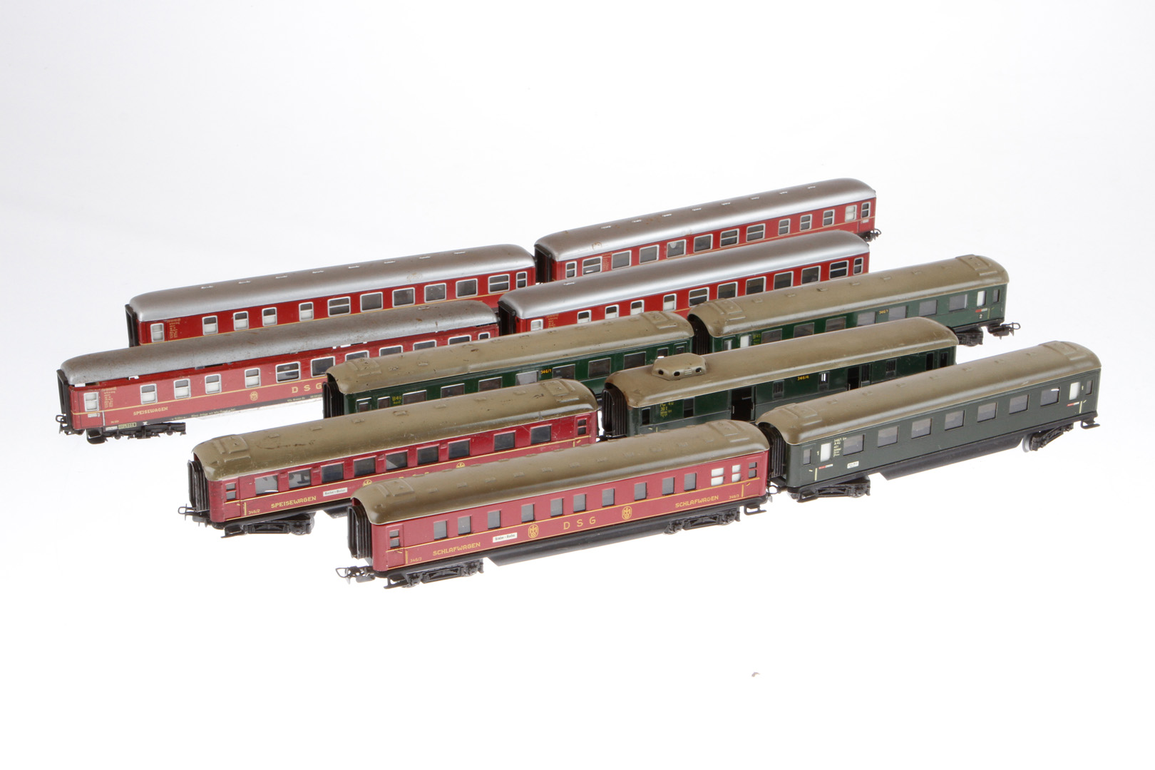 10 Märklin Wagen, Spur H0, Blech, LS und Alterungsspuren, Z 4