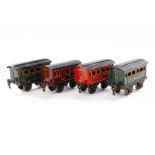 4 Märklin Wagen 1872 und 1873, Spur 0, CL, LS, L 11, Z 4