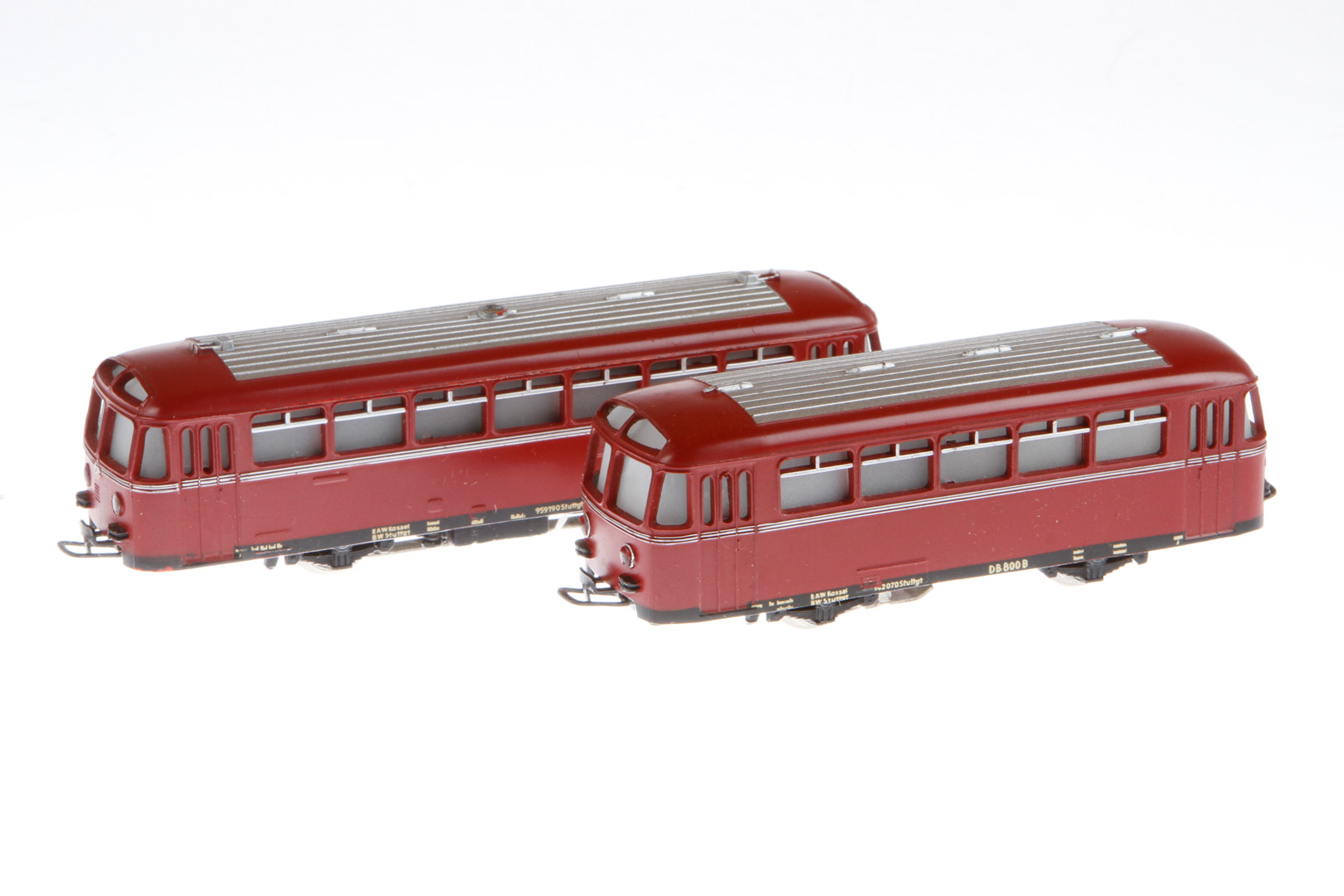 Märklin Schienenbus mit Anhänger DB 800 K, Spur H0, rot, LS und Alterungsspuren, im Karton, Z 3
