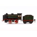 Märklin B-Dampflok R 880, Spur 0, Uhrwerk intakt, blaugrau/schwarz, mit Tender, LS, Z 4