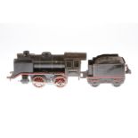 Märklin B-Dampflok R 890, Spur 0, Uhrwerk intakt, schwarz, mit Tender, Z 4