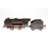 Märklin B-Dampflok R 900, Spur 0, Uhrwerk intakt, schwarz, mit Tender, NV, Z 4