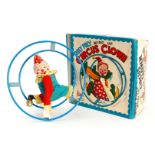 FLARE TOY Japan Automat ”Roly Poly Circus Clown”, Uhrwerk intakt, D 14, OK, Z 2