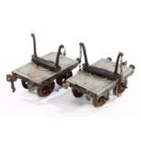 Märklin Langholzwagen, 1814, Spur 2, uralt, LS/RS, L je 13, 1 Radsatz ergänzt, 1 Mutter fehlt, Z 3-