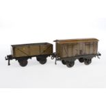 2 Bing Güterwagen, Spur 1, CL, LS, L 19,5, Z 4