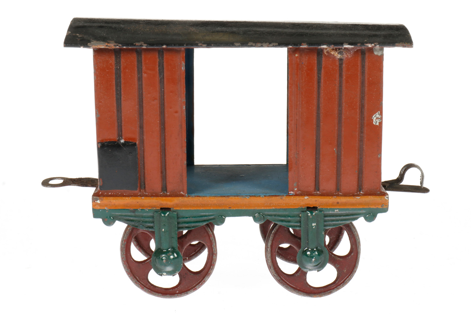 Märklin Bodenläufer-Packwagen, uralt, HL, in Spur 1-Größe, 2A-Gussräder, L 10,5, leichte