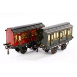 2 Hornby Abteilwagen, Spur 0, CL, LS, L 15,5, Z 4