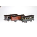 3 Märklin Wagen 1874/1875, Spur 1, CL, L 24,5, Z 4