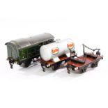 3 Märklin Güterwagen, Spur 0, LS, 1 Puffer fehlt, L 13-16,5, Z 3