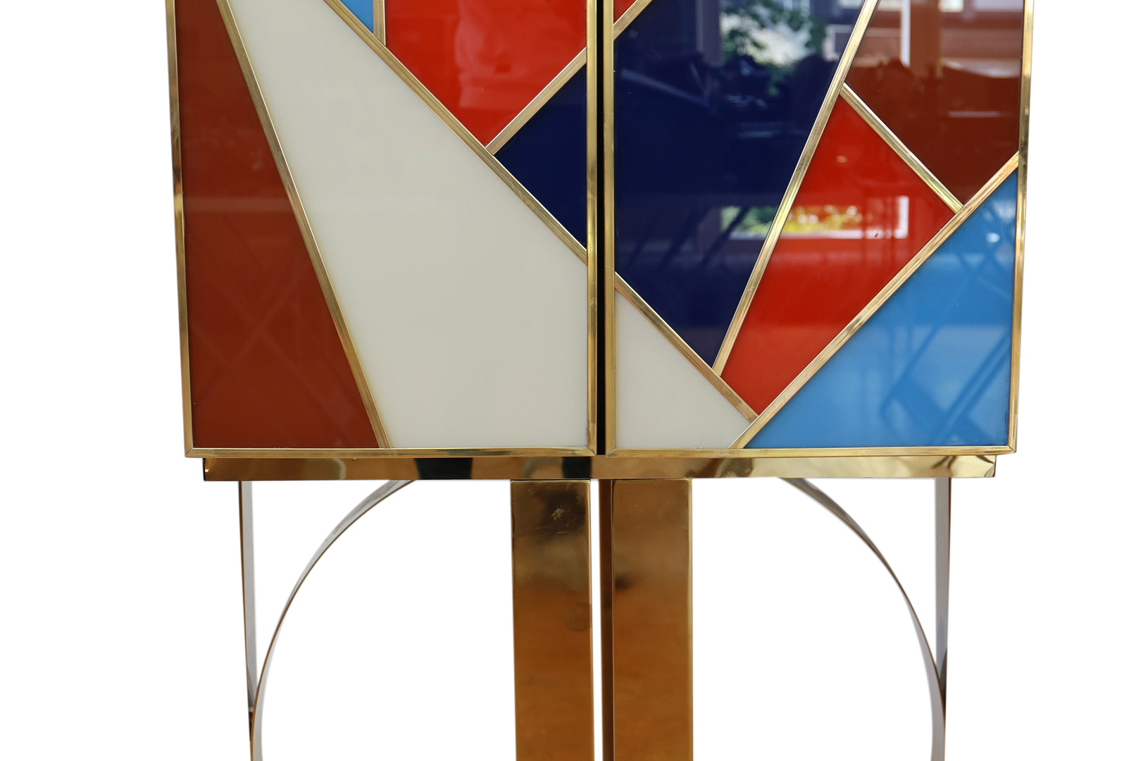 Designmöbel aus Murano-Glas, Barschrank, 20. Jh., auf designtem Metallsockel, Oberflächen mit - Image 2 of 4