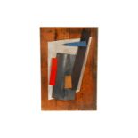 Holzbild ”Collage”, Umfeld Malewitsch, Konstruktivismus, 20er Jahre, Holz/Pappe, 54 x 64 cm, aus