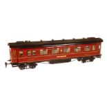 Märklin Mitropa Speisewagen 1946 G, Spur 1, rot handlackiert, mit Inneneinrichtung, Innenbeleuchtung