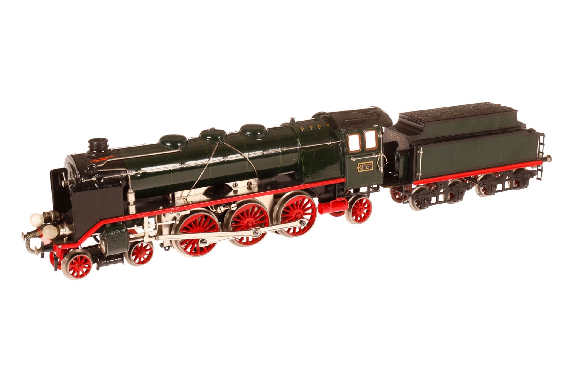 Märklin 2-C-1 Dampflok HR 66/13021, mit 4A-Tender, Spur 1, elektr., grün handlackiert, kW, 2 el.