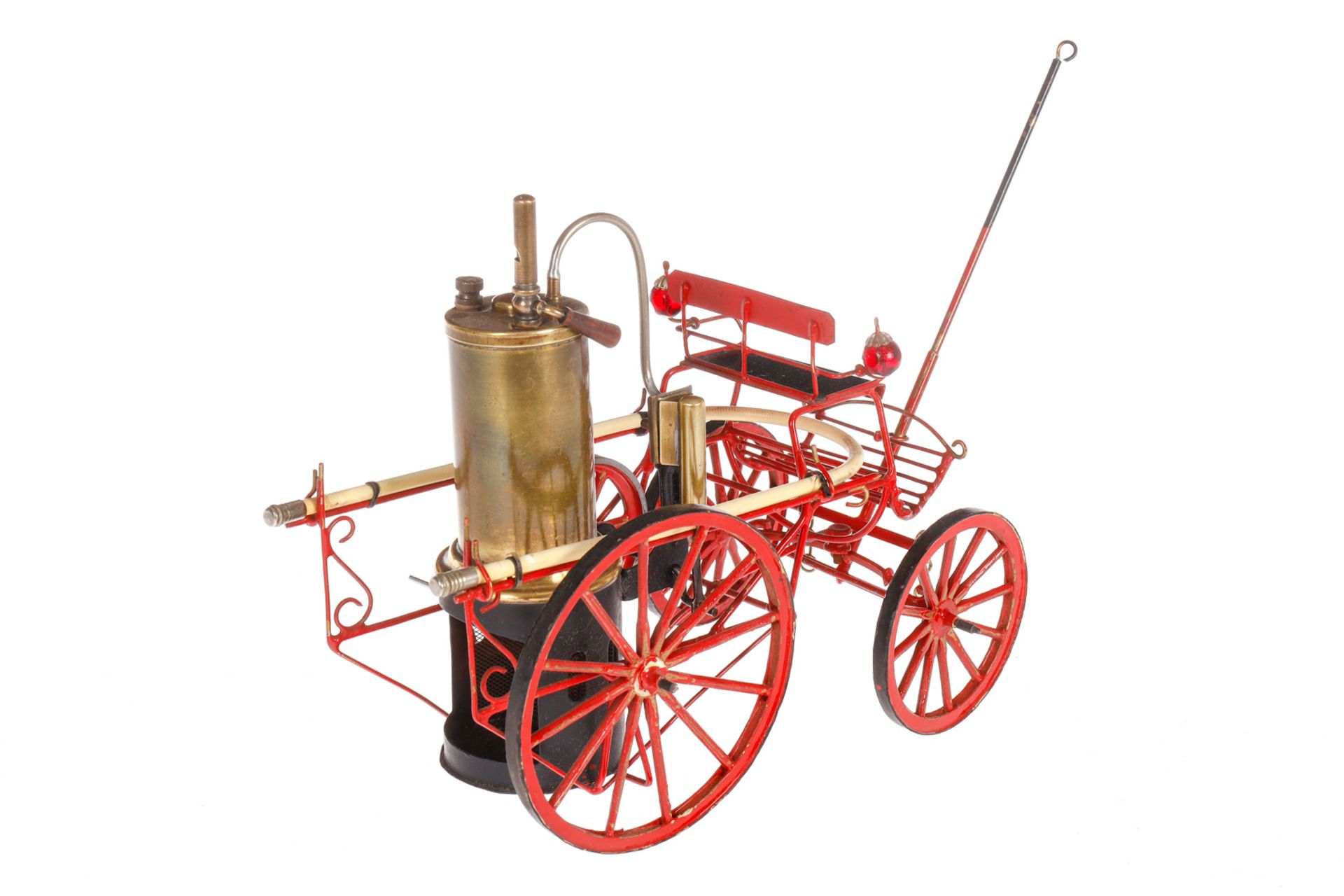 Feuerwehr-Dampfspritzenwagen, nach Uralt-Vorbild, mit kleiner stehender alter Dampfmaschine, oszill. - Image 4 of 5