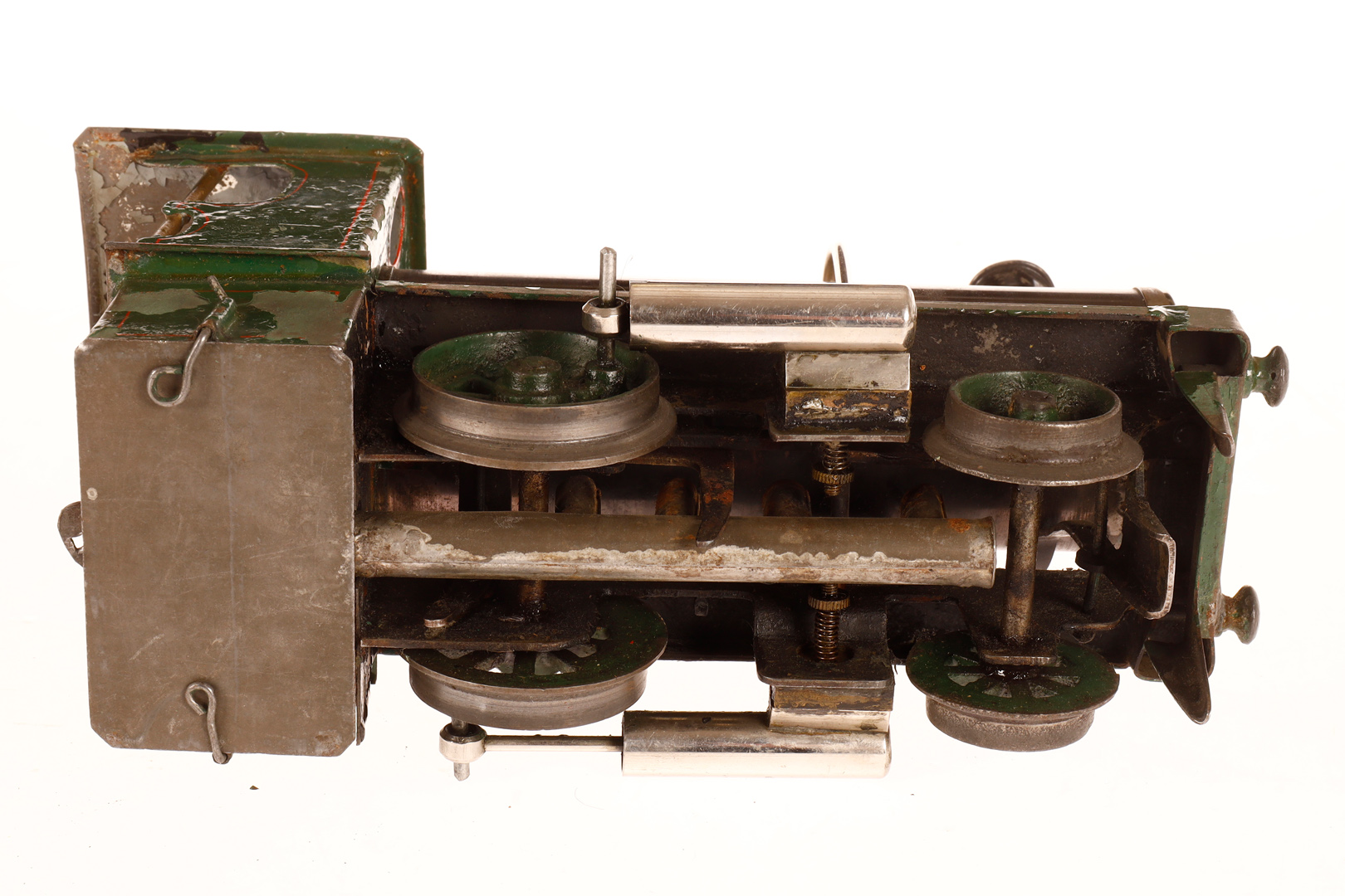 5-teiliger Carette Spirituszug, Spur 1, uralt, 1-A Dampflok mit Pfeife, Brenner, 2 oszill. Zylindern - Image 4 of 14