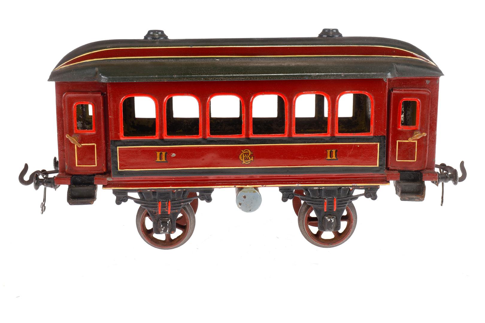 Äußerst seltener Bing Zug, Spur 3, Spurweite 67 mm, uralt, mit Batterie, Bing Vollbahnlok, - Image 10 of 15