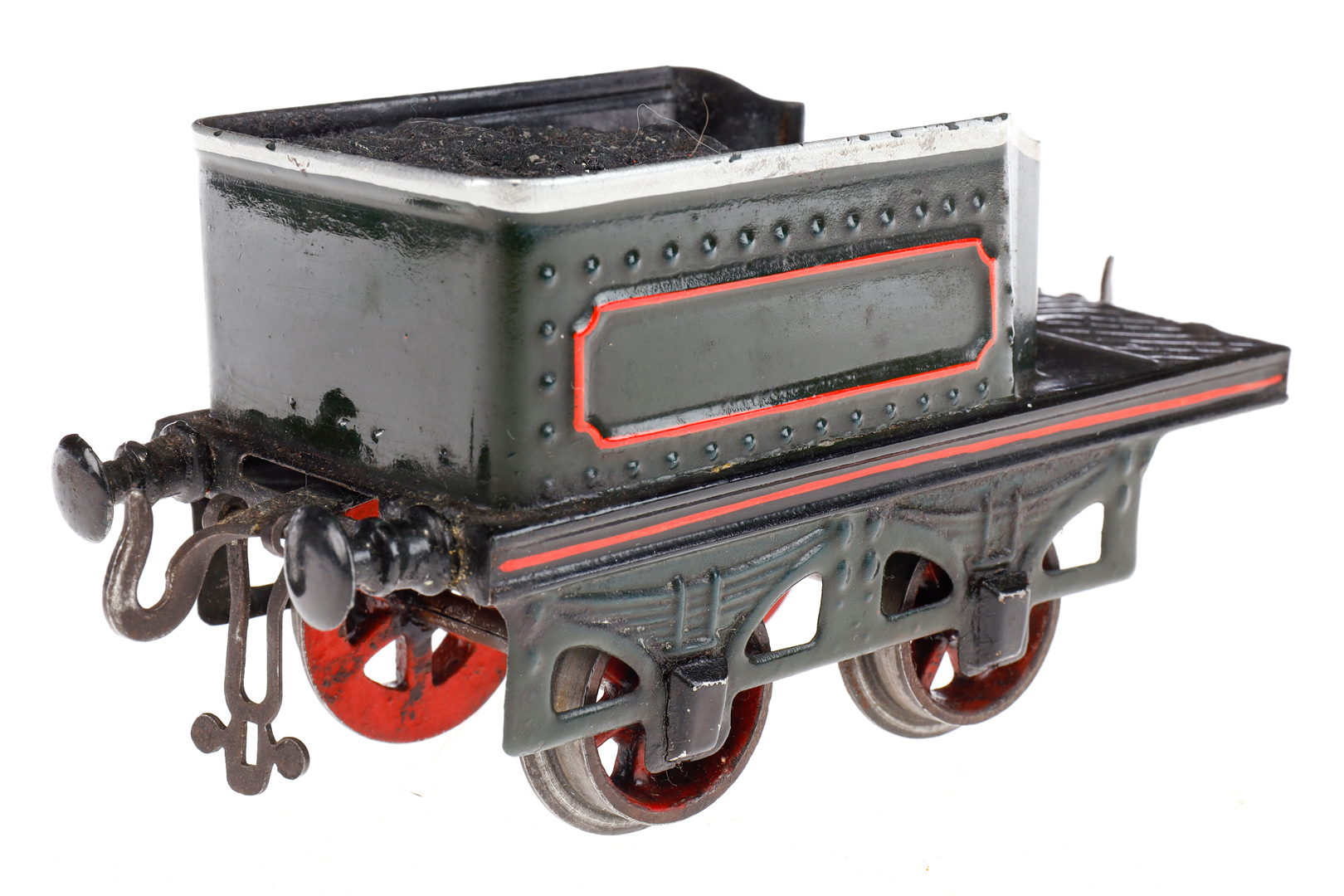 Bing Eisenbahnanlage, Spur 1, uralt, 1-A Dampflok mit 2A-Tender, spiritusbetrieben, patinierter - Image 10 of 20