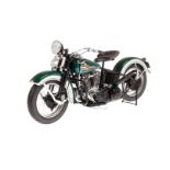 Franklin Mint ”1936 Harley-Davidson EL”, Maßstab 1:10, mit Hänge-Etikett, original verpackt, im