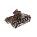 Gama Tank, CL, mit Blechketten und Panzerkommandant, Uhrwerk intakt, 2 imitierte Scheinwerfer und