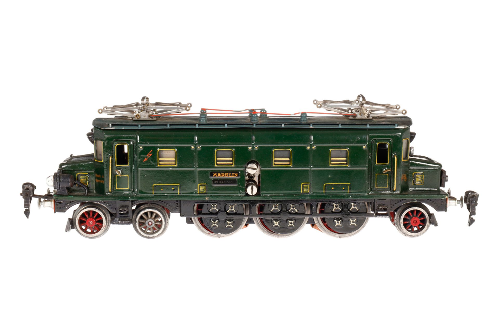 Märklin 2-C-1 E-Lok HS 66/12920, Spur 0, elektr., grün, mit 2 el. bel. Stirnlampen, 1 Rad ersetzt,