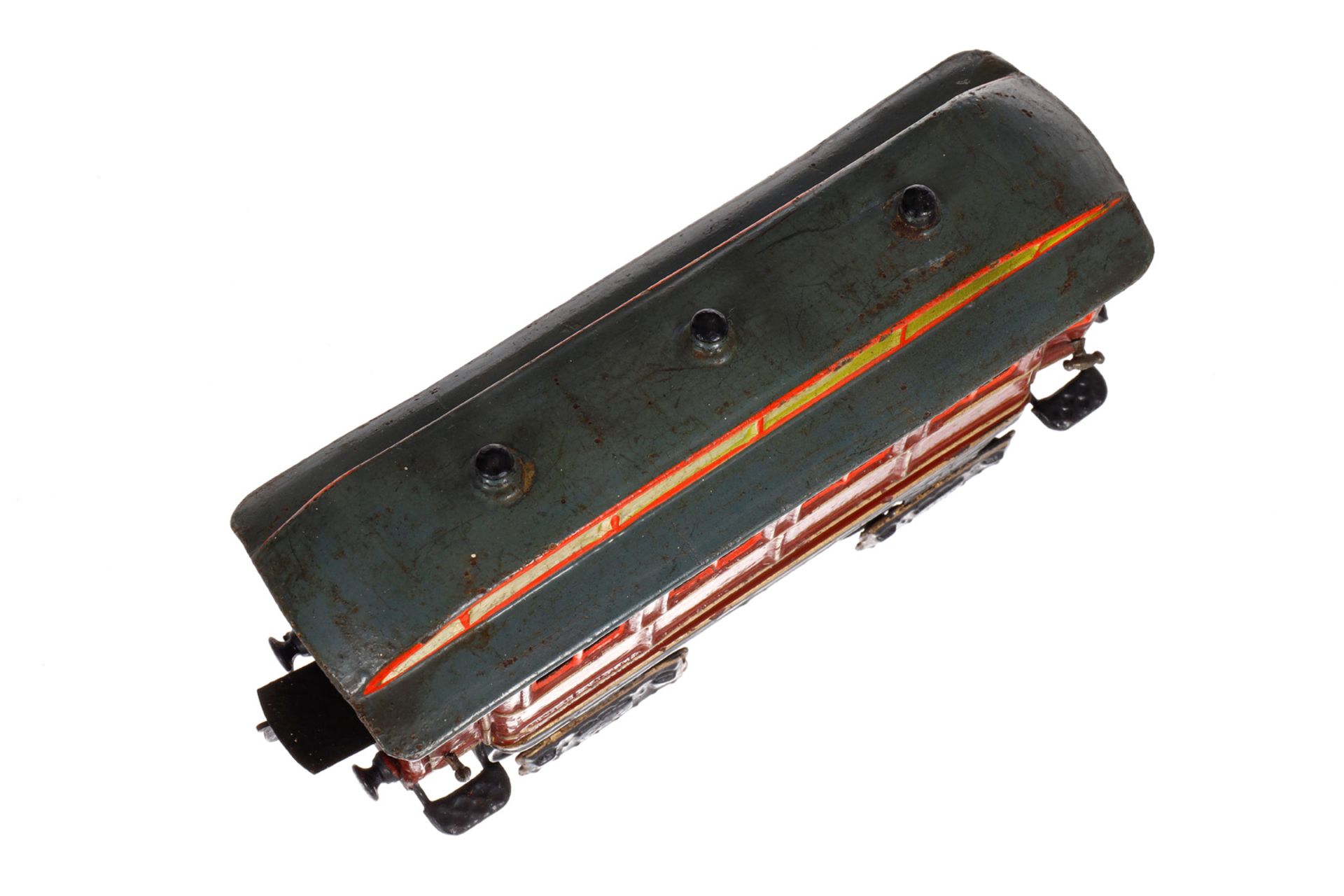 Märklin engl. Personenwagen ”Corridor-Car” 1841 MR, Spur 0, uralt, HL, mit Inneneinrichtung und 4 - Image 4 of 6