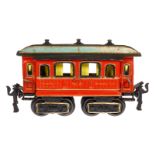 Märklin engl. Schlafwagen 1843 MR, Spur 0, uralt, HL, mit Inneneinrichtung und 4 AT, ohne