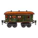 Märklin Post/Gepäckwagen 1844, Spur 0, uralt, HL, mit Diensteinrichtung, 4 AT, 4 ST und 2 DT, 2