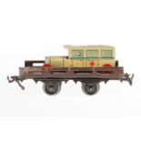 Bing Plattformwagen, Spur 0, uralt, CL, mit Saniwagen, LS, L 17, Z 3