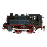 Märklin B-Tenderlok T 66/12910, Spur 0, elektr., blau/schwarz HL, 2 el. bel. Laternen, Alterungs-