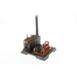 Märklin Dampfmaschine, liegender Kessel, KD 5,5, mit Armaturen und Brenner, feststehender