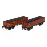 2 Märklin offene Güterwagen 1849, Spur 0, CL, LS, L 24,5, Z 3