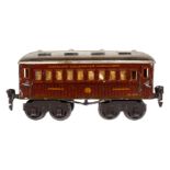 Märklin Speisewagen 1894, Spur 0, Teak HL, mit Inneneinrichtung, 3 Sitzfiguren, 4 AT, 4A, Alterungs-