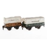 2 Märklin Planewagen 1663 und 1763, Spur 0, CL, LS, L 13 und 16,5, Z 3