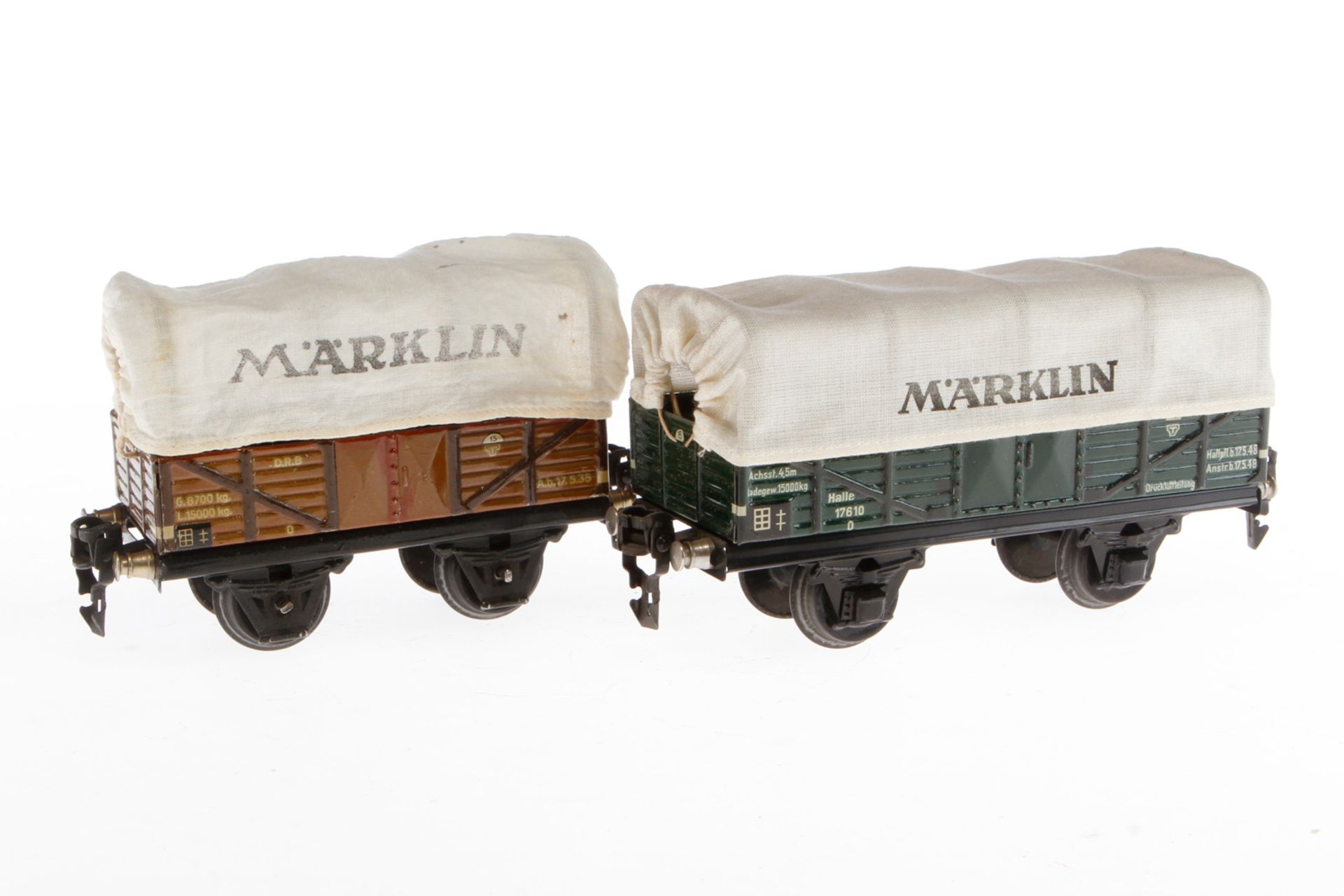 2 Märklin Planewagen 1663 und 1763, Spur 0, CL, LS, L 13 und 16,5, Z 3