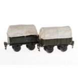 2 Märklin Planewagen, Spur 0, HL, tw nachlackiert, L 11, Z 4