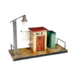 Kibri Bahnsteig mit WC, Pissoir, Waschbecken, Handtuch und Lampe, elektr. beleuchtbar, HL, tw LS, an