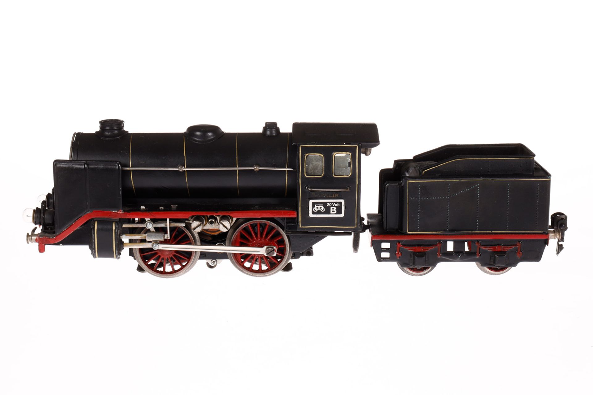 Märklin B-Dampflok R 66/12920, Spur 0, elektr., schwarz, mit Tender, kW und 2 el. bel.