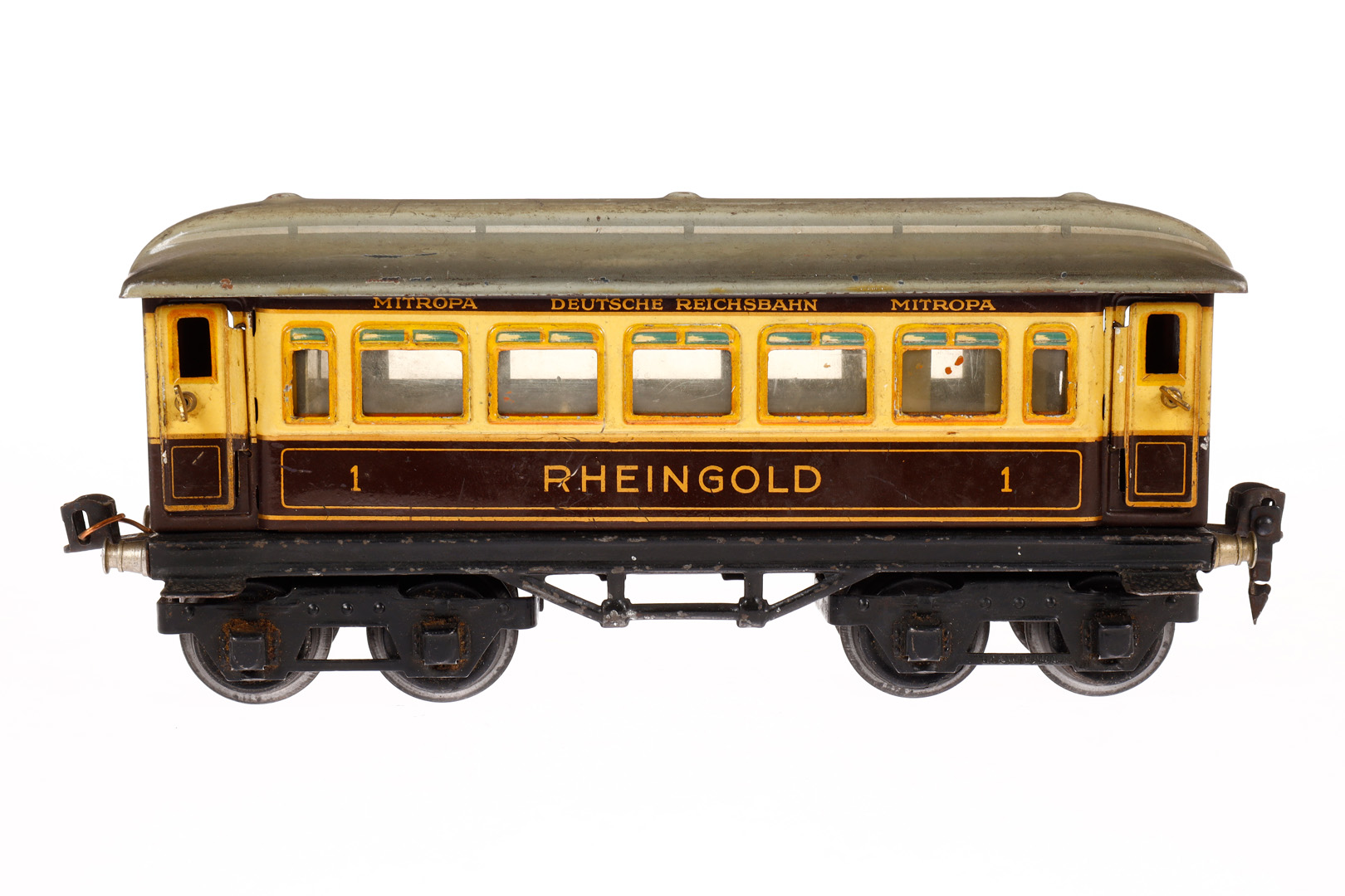 Märklin Rheingoldwagen 1888, Spur 0, CL, mit Speiseeinrichtung und 4 AT, LS und gealterter Lack, L