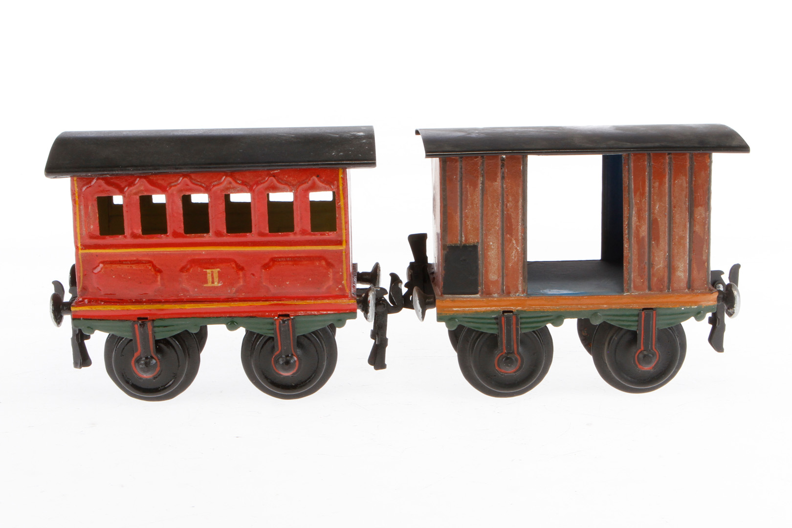 2 Märklin Wagen, Spur 1, uralt, HL und ÜL, L 12, Z 4