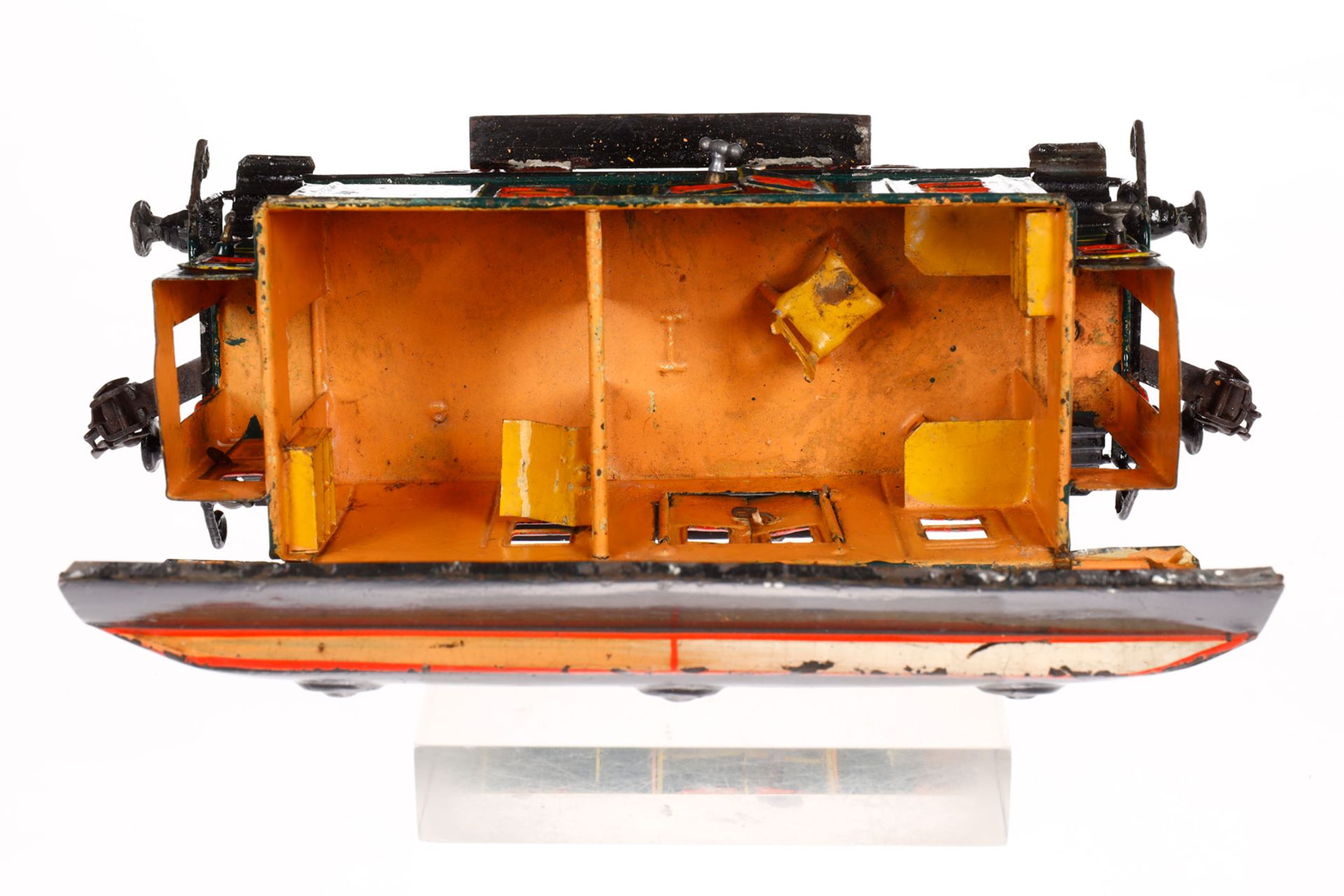 Märklin Postwagen 1822, Spur 1, uralt, HL, mit Inneneinrichtung, querliegender Gaszylinder, 2 DT, - Bild 5 aus 5